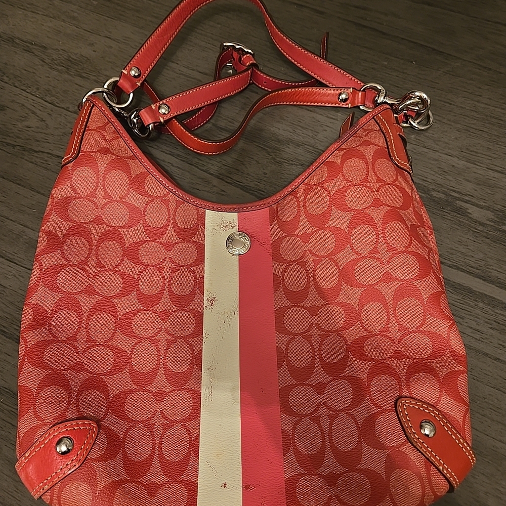 Coach Red and Pink Shoulder Bag